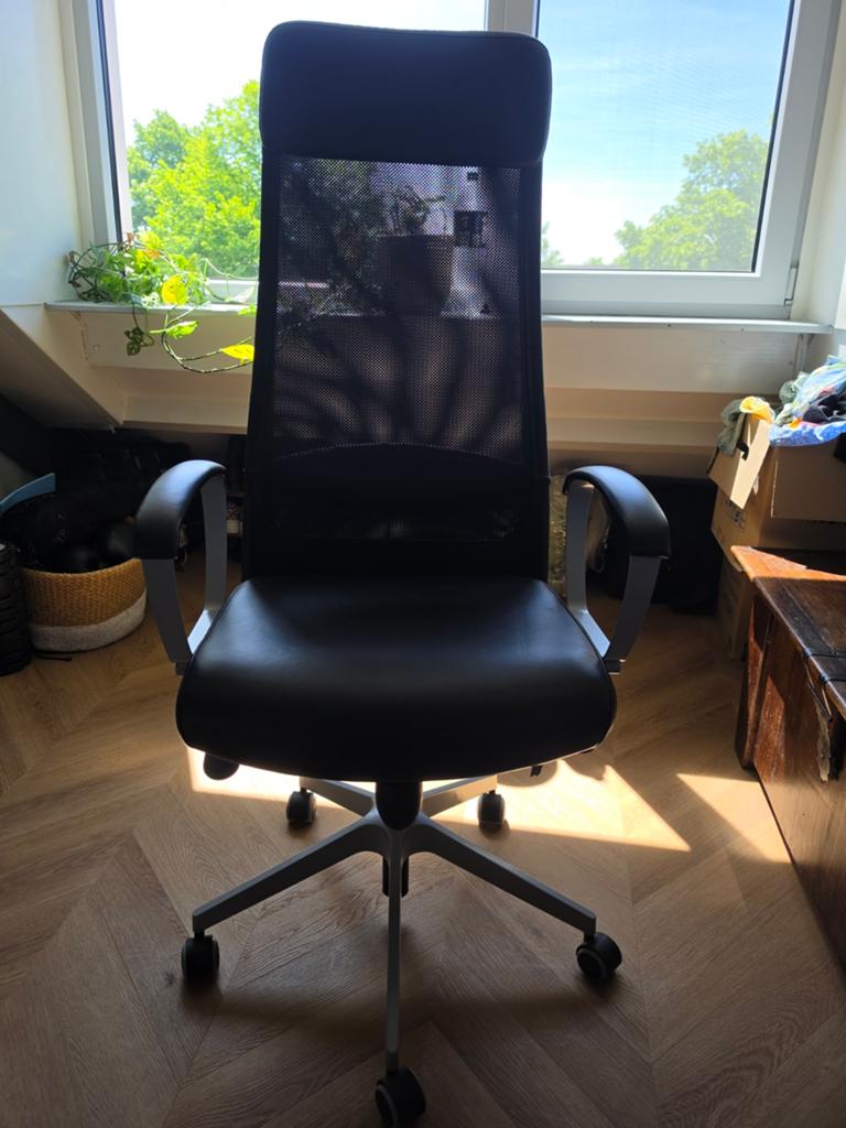 IKEA MARKUS Ergonomische bureaustoel | zwart | ZGAN, Huis en Inrichting, Bureaustoelen, Ophalen, Gebruikt, Zwart, Bureaustoel