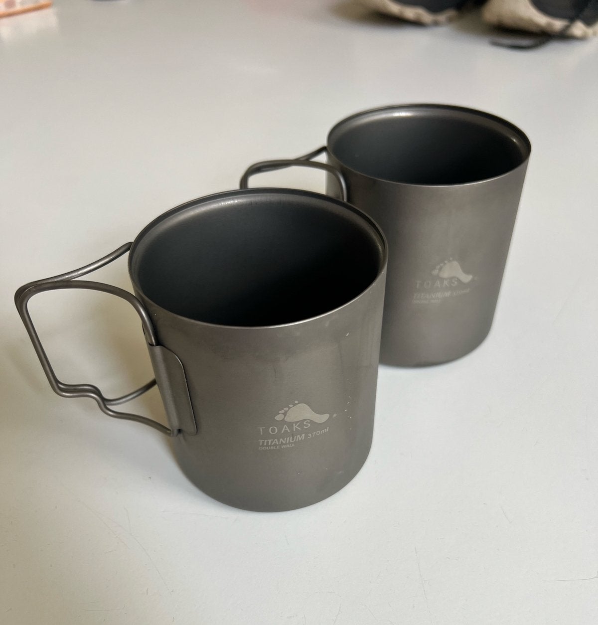 Toaks Titanium dubbelwandige kopjes met deksel, Caravans en Kamperen, Ophalen of Verzenden, Zo goed als nieuw