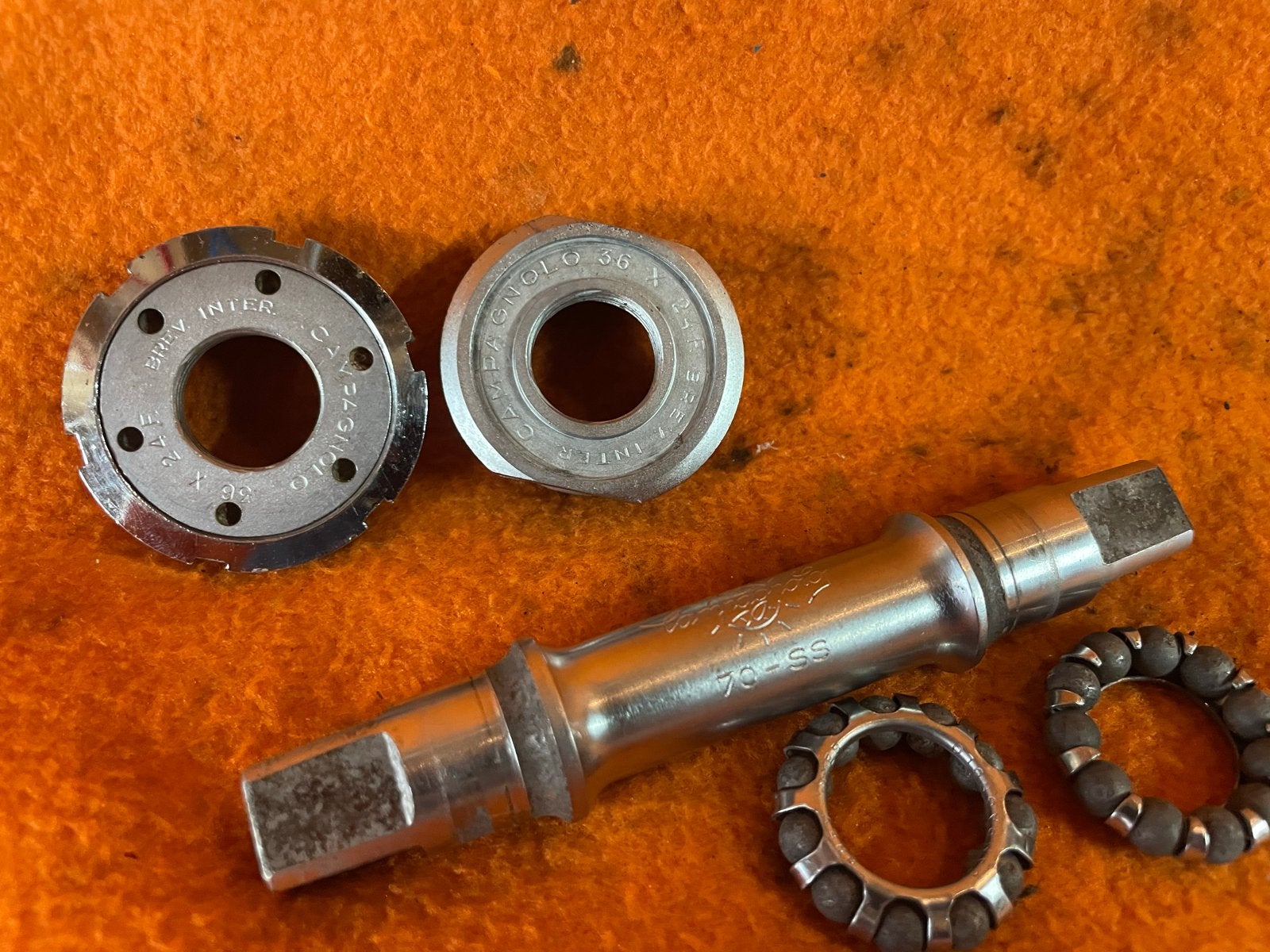 Campagnolo trapas - Zeer gebruikt/beschadigd, Verzenden, Gebruikt, Crankstel of Pedalen, Staal