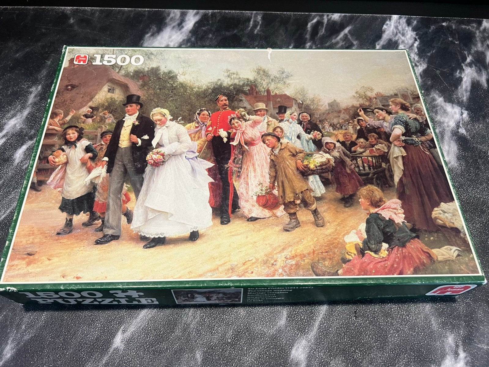 Jumbo puzzel 1500 stukjes Sir Luke Fieldes Dorpsbruiloft, Ophalen of Verzenden, 500 t/m 1500 stukjes, Zo goed als nieuw