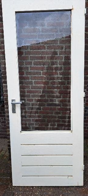 meranti hard houten terrasdeuren, Ophalen, Gebruikt, 80 tot 100 cm, Buitendeur