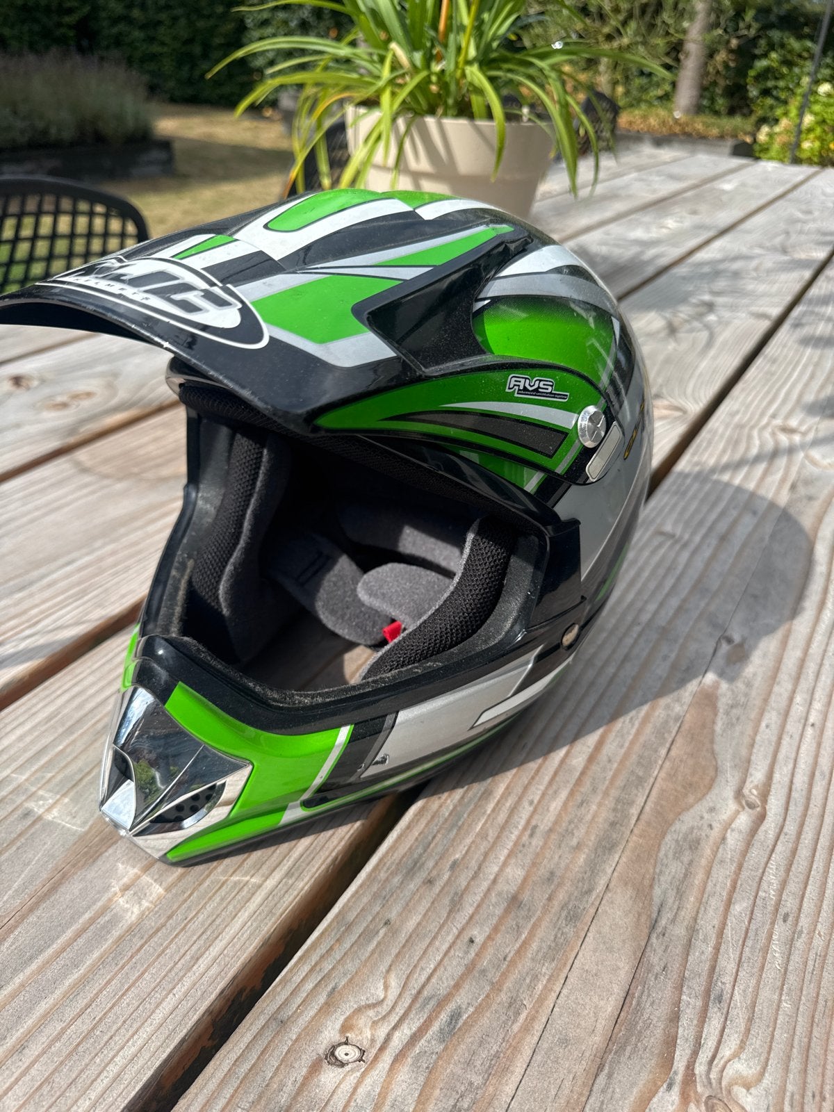 HJC Offroadhelm kinder crosshelm - Groen/Zwart - Maat 50cm, Motoren, Ophalen, XXS, Kinderen, Offroadhelm