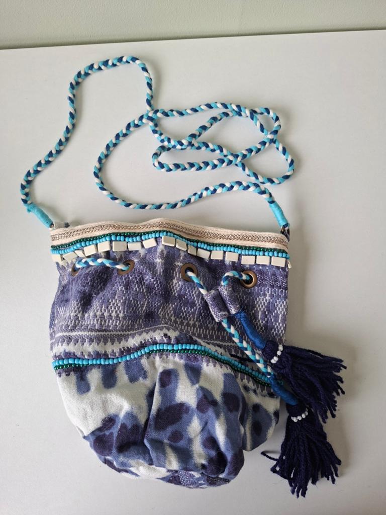 Buidel schoudertasje, Sieraden, Tassen en Uiterlijk, Tassen | Damestassen, Ophalen of Verzenden, Zo goed als nieuw, Blauw, Schoudertasje
