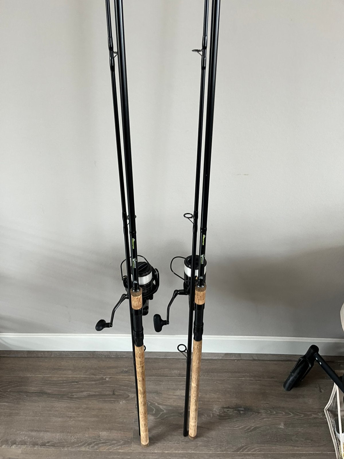 2  Doodaas hengels van fox predator 12ft 360 cm - 2,75 lb, Ophalen, Zo goed als nieuw, Molen