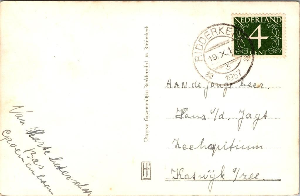 Groeten uit Ridderkerk - 3 ansichtkaarten, Verzenden, 1940 tot 1960, Gelopen, Zuid-Holland