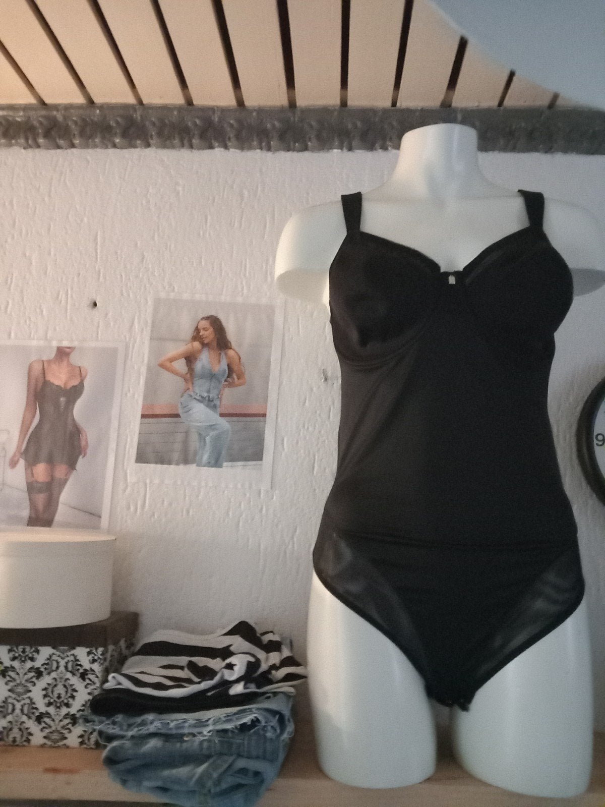 Zwarte body in lingerie met beugel BH, Kleding | Dames, Ophalen of Verzenden, Zwart, Body of Korset