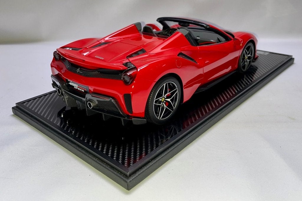 Ferrari 488 Pista Spider Rood 1:12 BBR1225B1 van BBR, Ophalen of Verzenden, Nieuw, 1:9 t/m 1:12, Auto