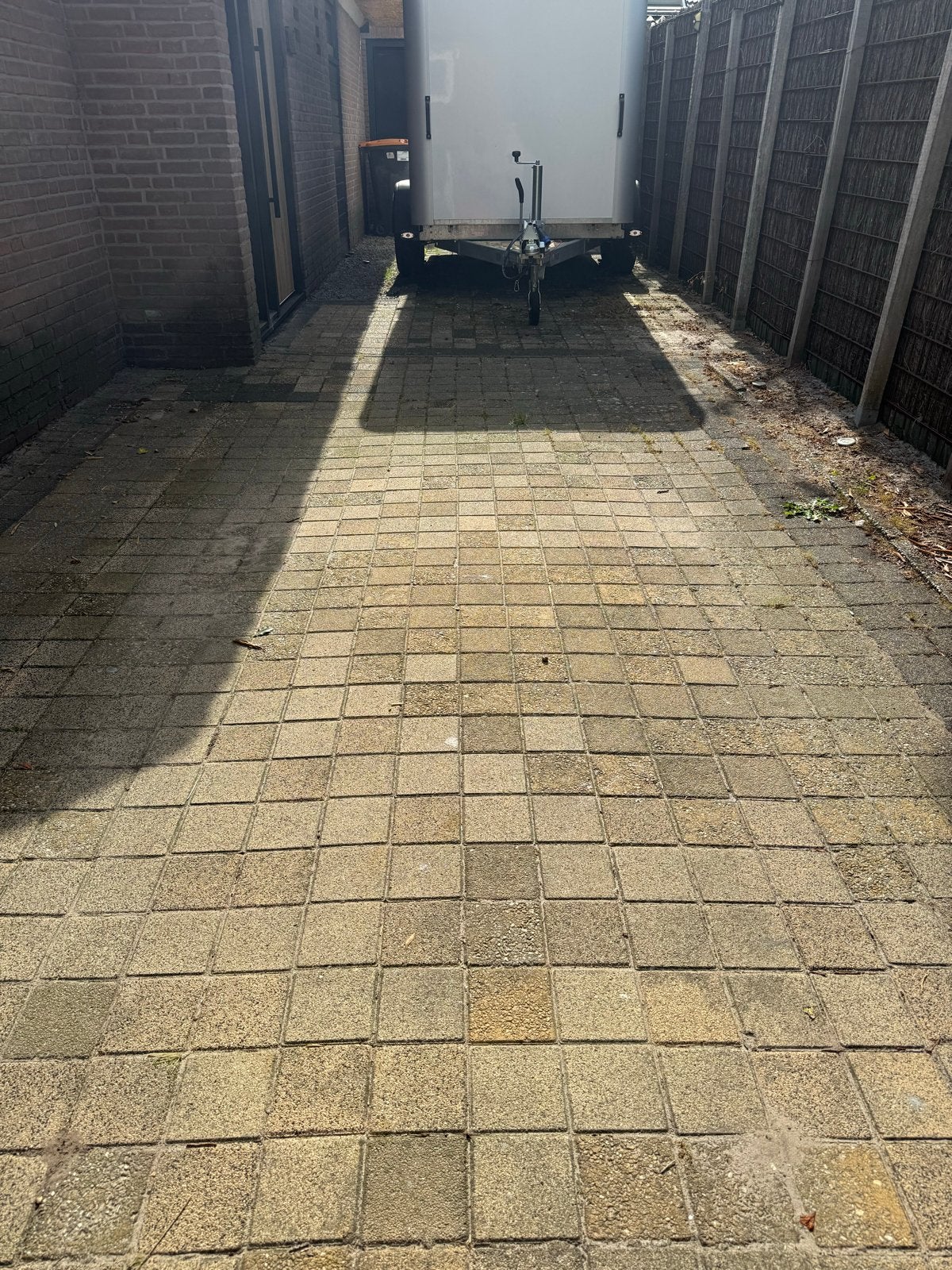 Gebruikte vierkante klinkers  14x14 cm  ruim 60m2, Ophalen, Gebruikt, Klinkers, 10 m² of meer