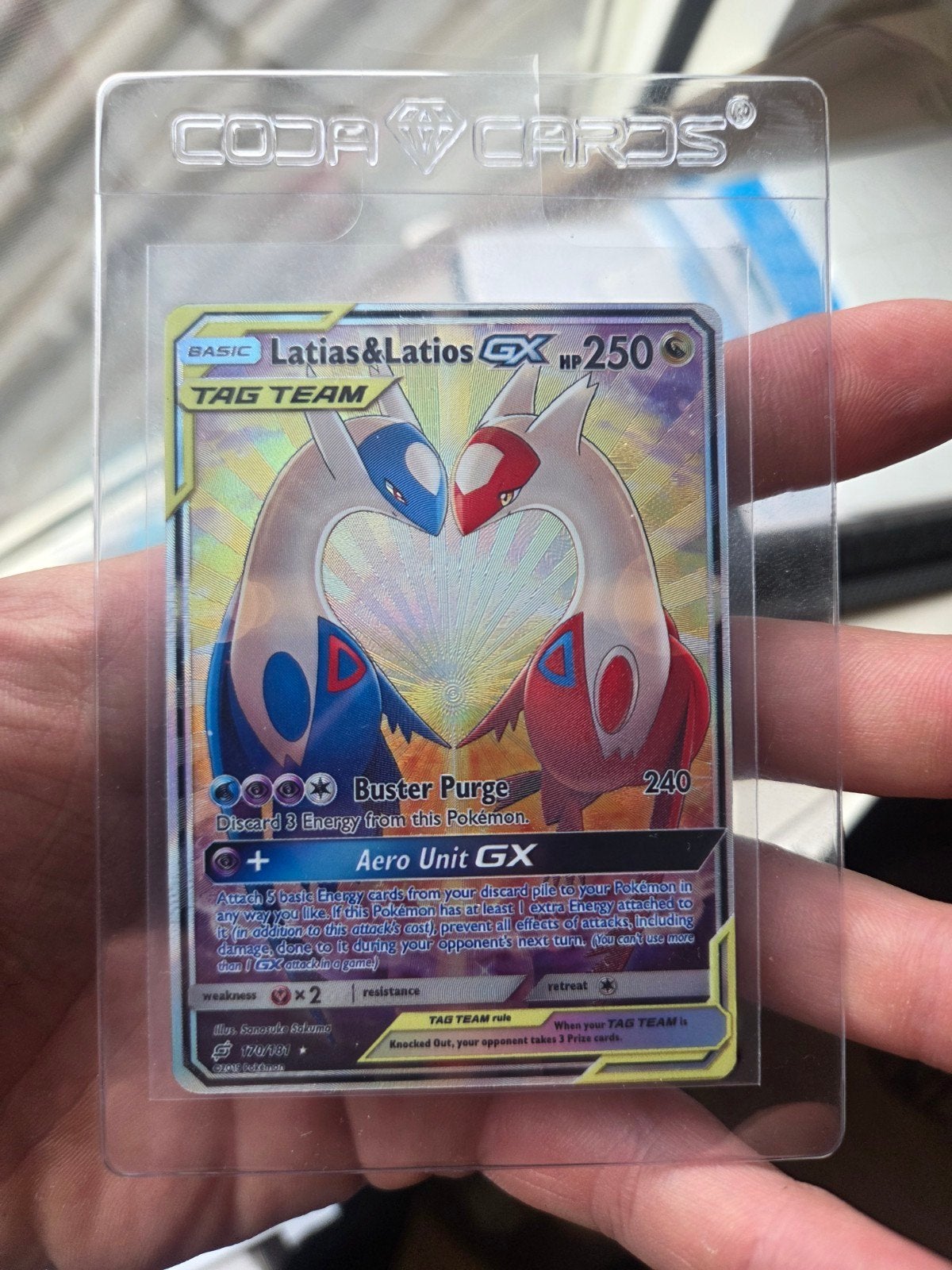 latias latios gx #170 MINT, Hobby en Vrije tijd, Verzamelkaartspellen | Pokémon, Verzenden, Nieuw, Losse kaart, Foil