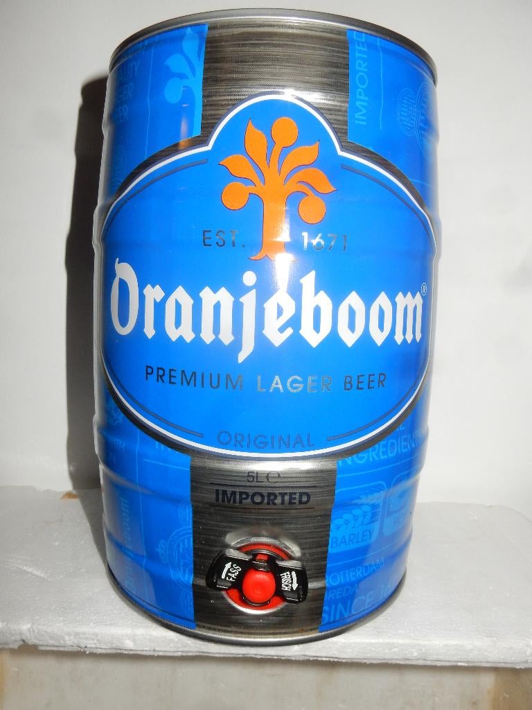 ORANJEBOOM Premium Lager 5 liter Bier Blik Vaatje (leeg), Ophalen of Verzenden, Zo goed als nieuw, Overige typen, Grolsch