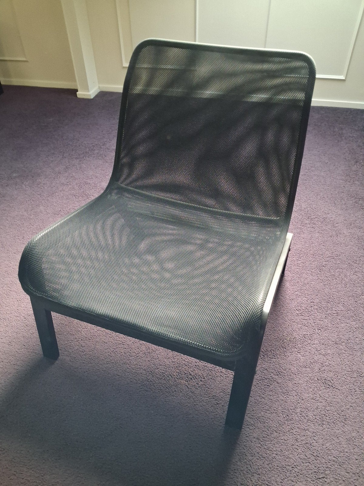 Zwarte Ikea Nolmyra stoffen fauteuil., Ophalen, Zo goed als nieuw, Zwart, Eén