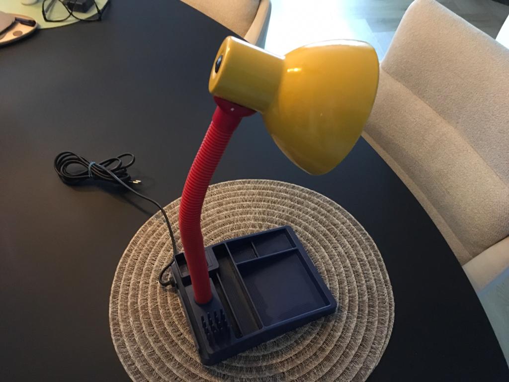 Vintage bureaulamp met opbergvakken - Geel/Rood/Blauw, Ophalen of Verzenden, Huis en Inrichting