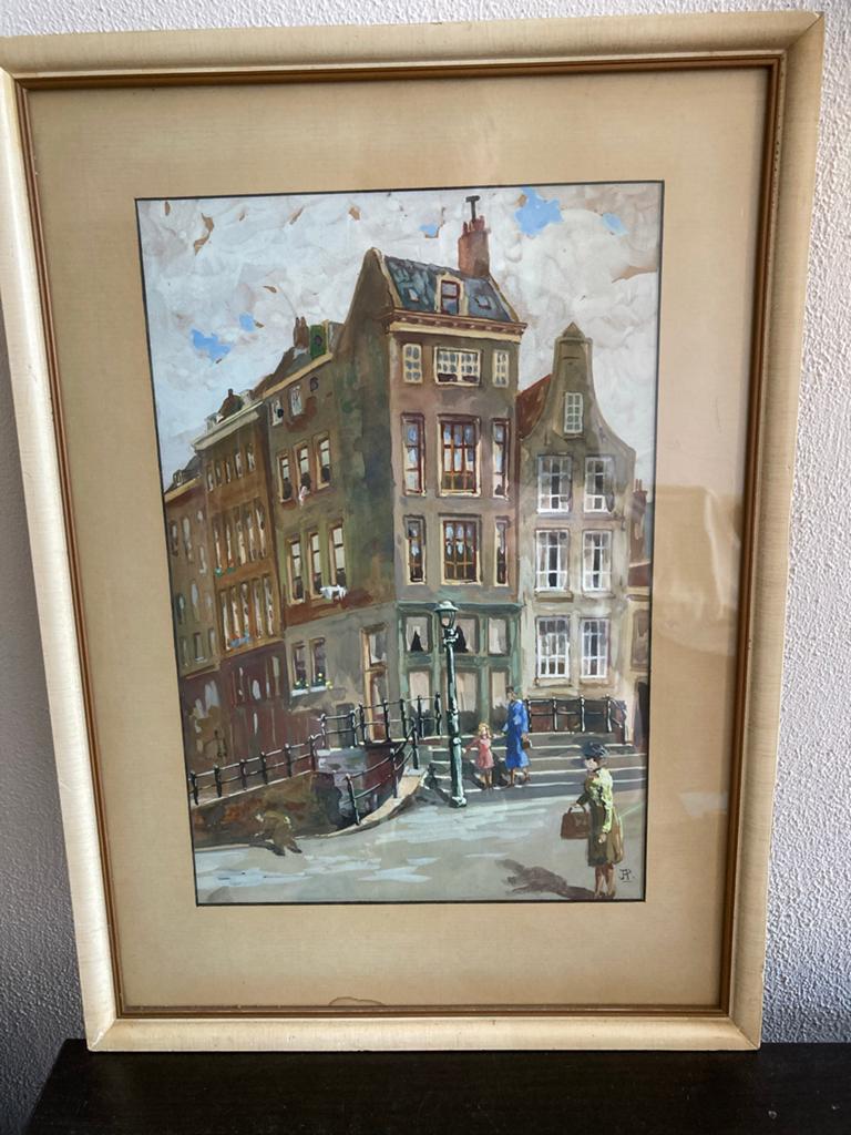 Krattenbrug over Delftsevaart 1918-1922 aq.Herman Paradies, Ophalen of Verzenden