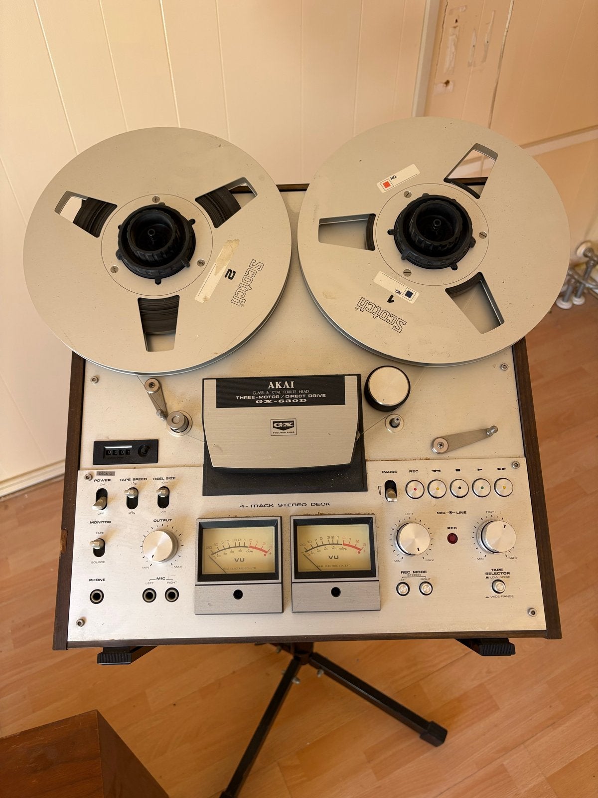 Akai GX-630D Bandrecorder (1976-1979) met statief, Ophalen, Bandrecorder, Met banden