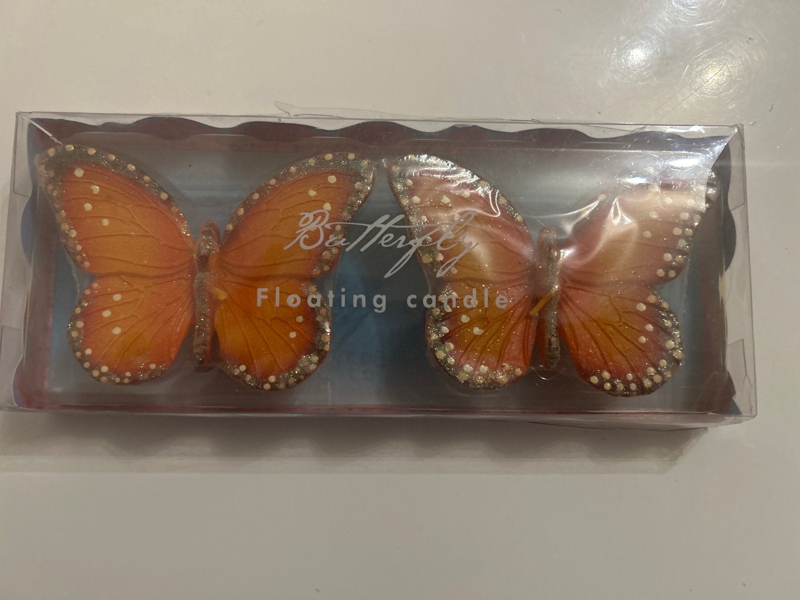 Nieuwe vlinder kaarsen, 11 cm - set van 4, Huis en Inrichting, Ophalen of Verzenden, Nieuw, Oranje