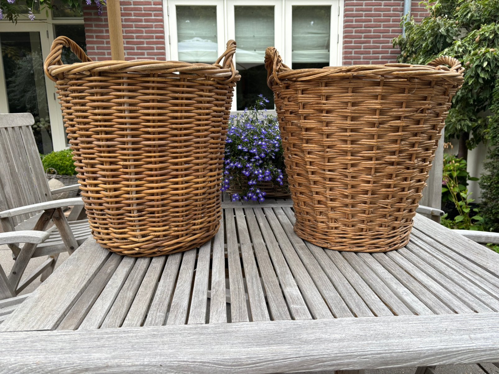 2 mooie grote manden. Model bollenmand, Ophalen, Gebruikt, Rond, Riet