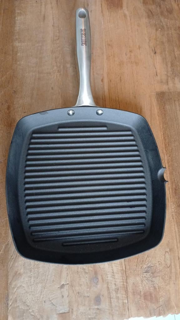 Nieuwe Skottsberg Gietijzeren Grillpan 28x28 cm, Ophalen, Nieuw, Gietijzer, Koekenpan of Braadpan