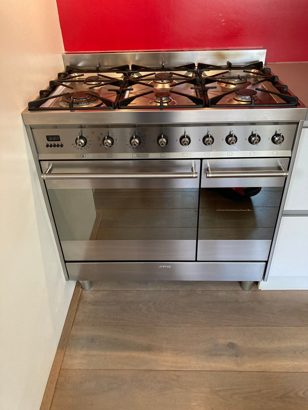 Smeg fornuis, Ophalen, Gebruikt, 60 cm of meer, Gas