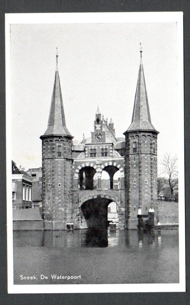 Oude Ansicht - Sneek - de Waterpoort - Frl., Ophalen of Verzenden, 1940 tot 1960, Ongelopen, Friesland