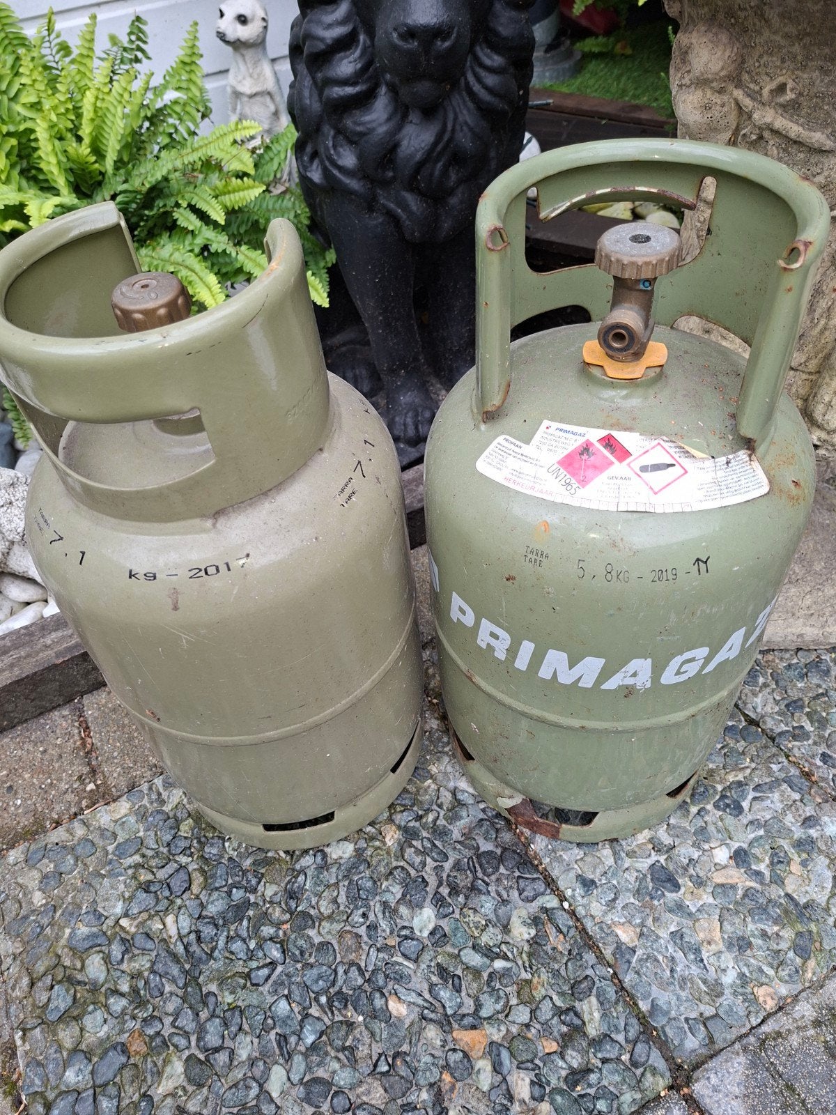 Primagaz gasflessen (leeg) - 5.8kg en 7.1kg, Ophalen, Gebruikt, Primagaz