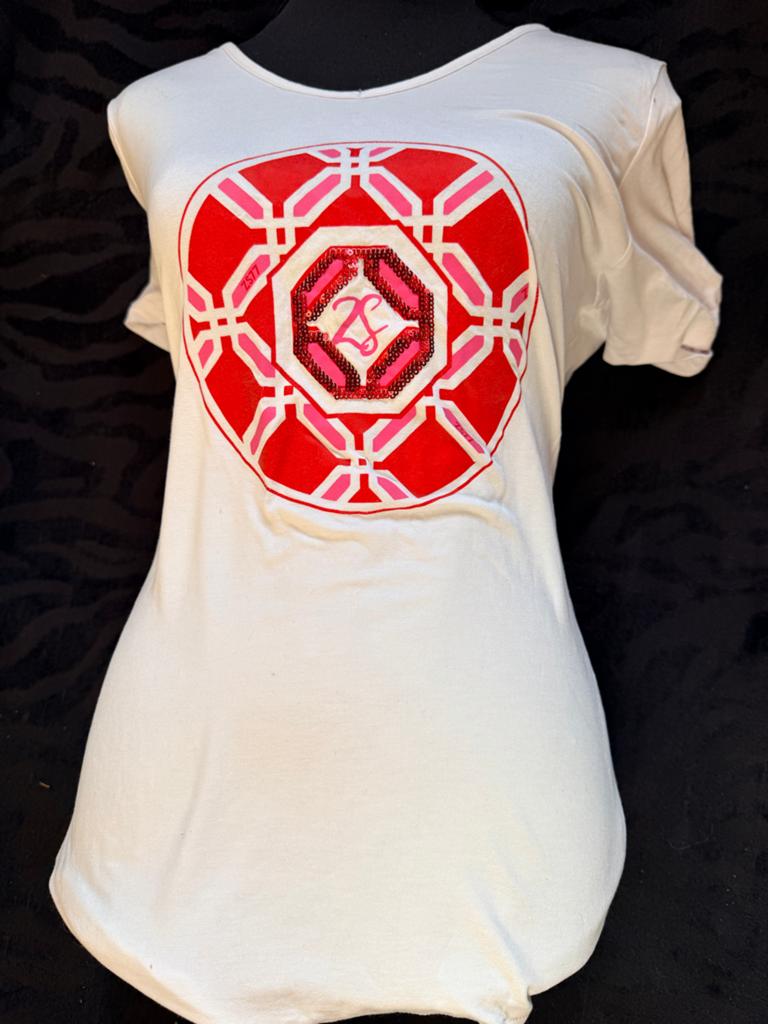 ZOSO T-shirt met korte mouwen met opdruk. Maat M., Kleding | Dames, T-shirts, Maat 38/40 (M), Wit, Ophalen of Verzenden, Zo goed als nieuw