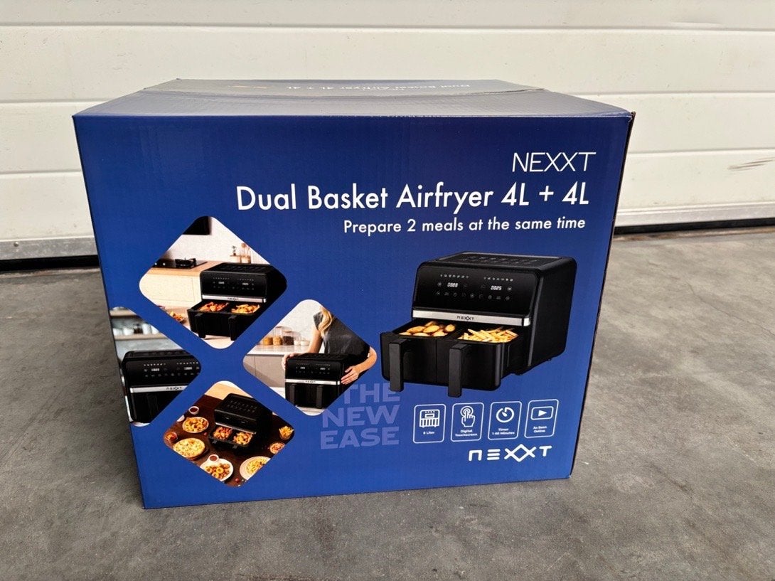 NEXXT Dubbele Airfryer 8L (2x4L) - 2200W - Nieuw in doos, De Run 8241, 5504 EM Veldhoven, Nederland, Airfryer XXL, Nieuw, 1500 gram of meer