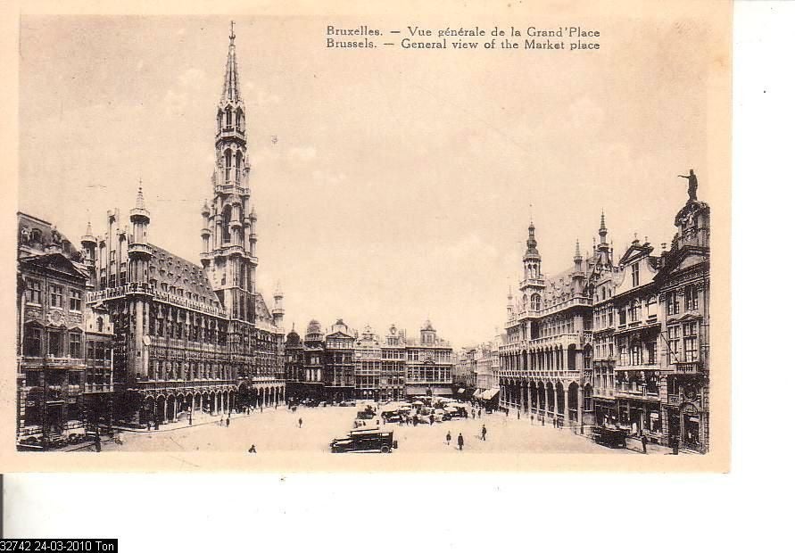 Ansichtkaart 	Brussel	Grote Markt, Verzenden, 1920 tot 1940, Ongelopen, Brussel (Gewest)