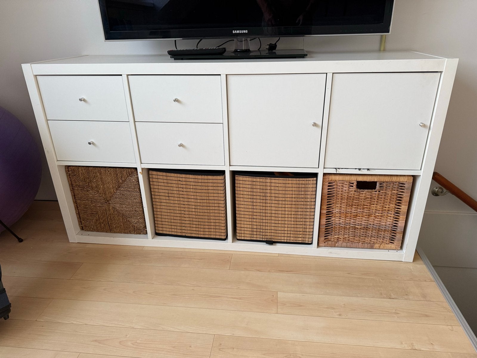 Ikea KALLAX kast met deuren en lades, wit, Ophalen, Gebruikt