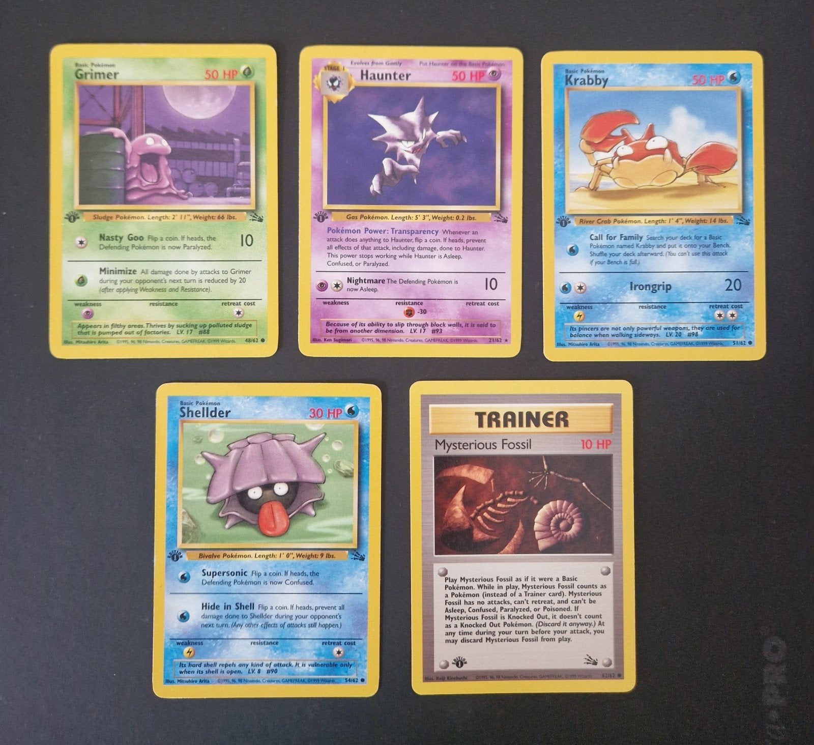 Fossil 1st edition Pokémon kaartjes. Tcg wotc collect., Ophalen of Verzenden, Zo goed als nieuw
