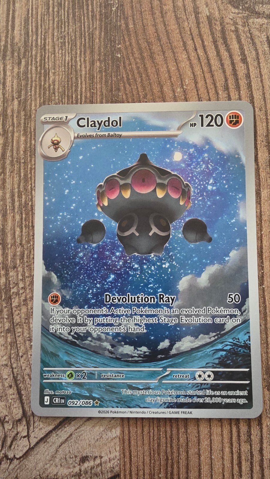 Claydol 092/086 Chaos Rising Pokémon Kaart, Ophalen of Verzenden, Zo goed als nieuw, Losse kaart