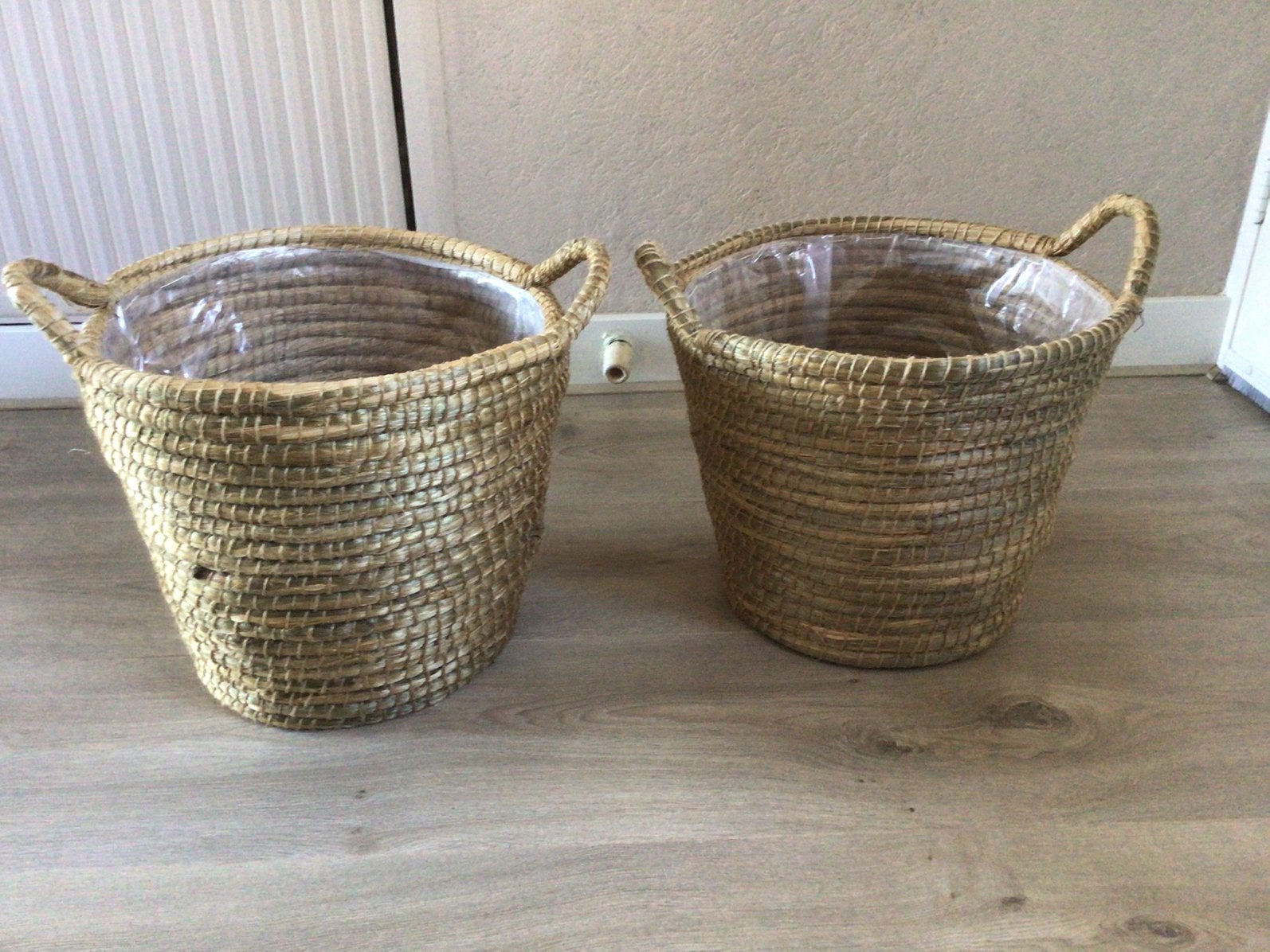 Twee manden of planten manden, Huis en Inrichting, Ophalen, Zo goed als nieuw, Rond, Riet