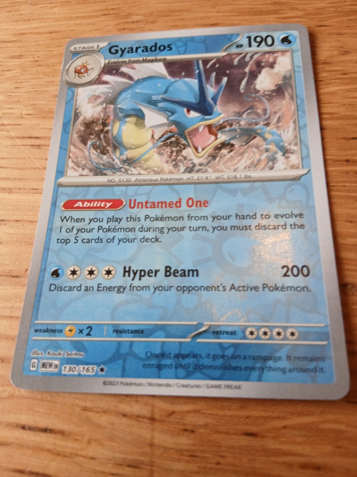 Pokémon Kaart Gyarados 130/165 Nieuw Staat, Ophalen of Verzenden, Nieuw
