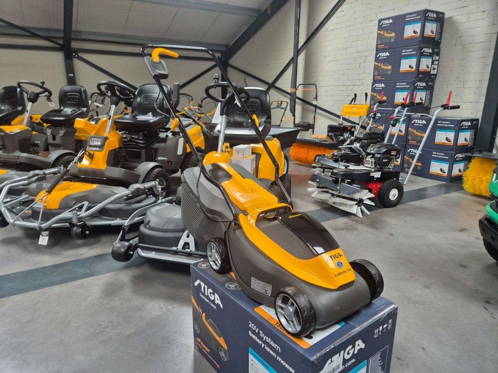 JCC aanbieding: Stiga Collector 132e / 136e accu maaier!, Tuin en Terras, Grasmaaiers, Info@jcctuinenparkmachines.nl, Cirkelmaaier