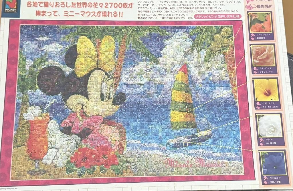 Disney puzzel 1000 stukjes Tenyo Japan Minnie Mouse Mosaic, Ophalen of Verzenden, 500 t/m 1500 stukjes, Zo goed als nieuw