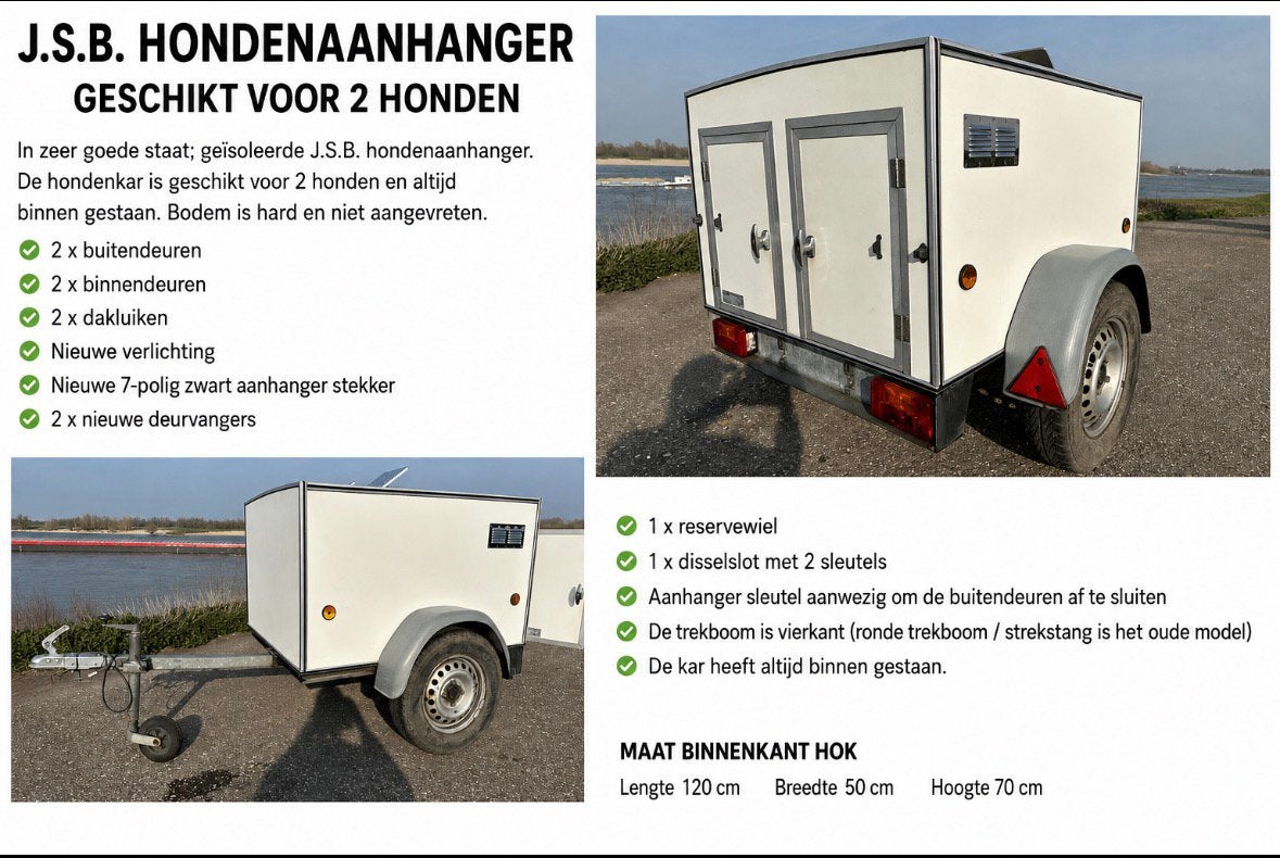 Zeer nette J.S.B. hondenaanhanger – geschikt voor 2 honden, Ophalen, Zo goed als nieuw
