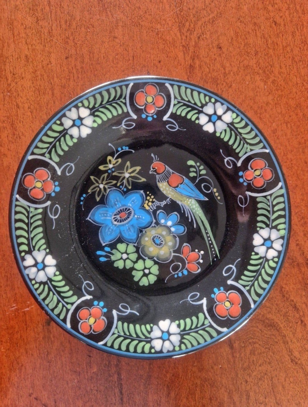 Zeldzaam Royal Delft "Zwart Delfts" handgeschilderd bordje, Ophalen of Verzenden