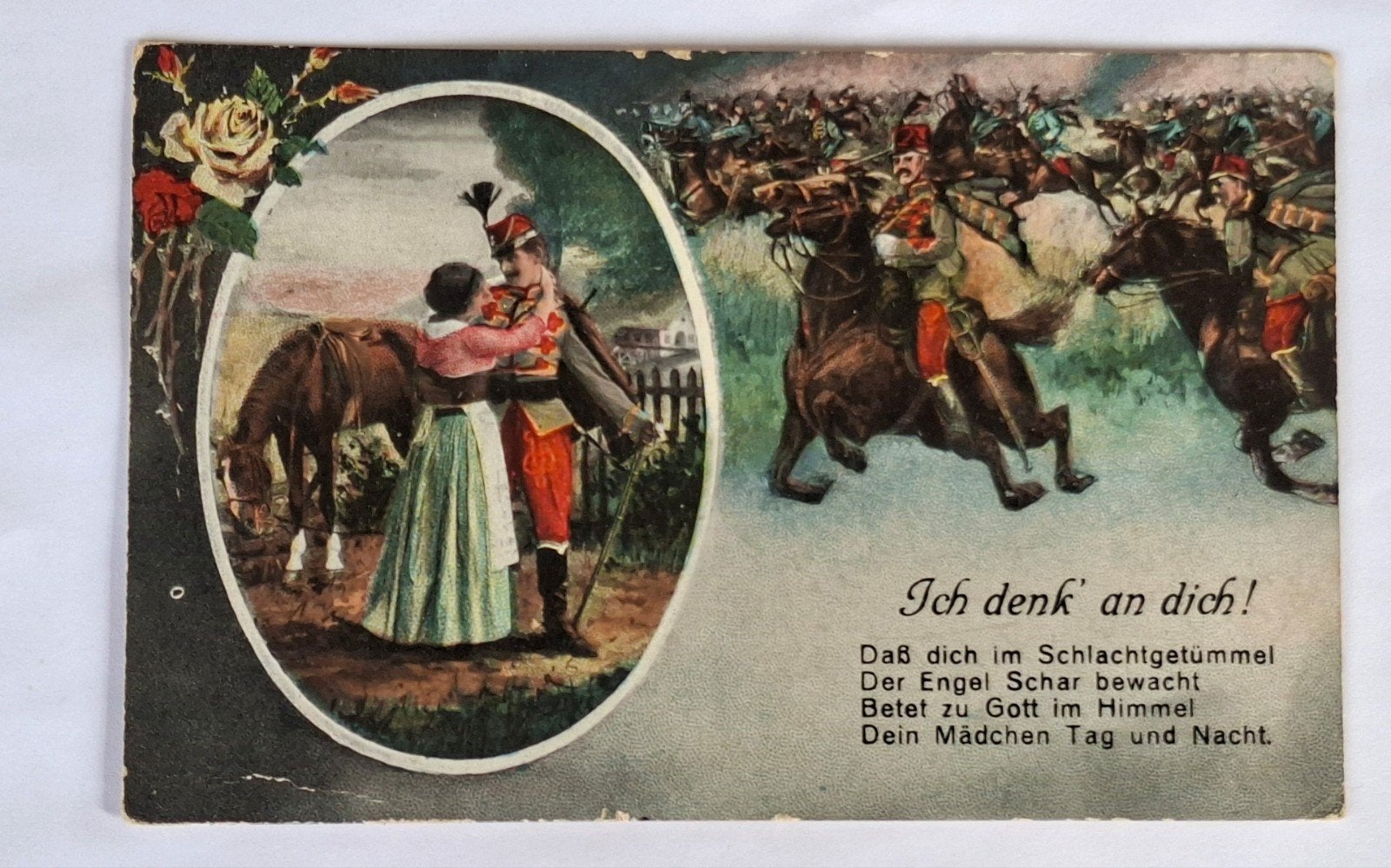 Ansichtkaart- feldpost- WO1- Duitsland- ruiter- paard- 1915, Verzamelen, Ophalen of Verzenden, Landmacht, Duitsland, Foto of Poster