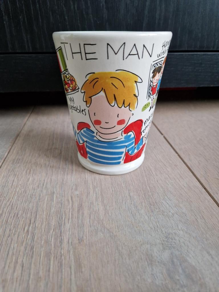 Mok The Man Blond Amsterdam, Ophalen, Zo goed als nieuw, Aardewerk, Kop(pen) en/of Schotel(s)