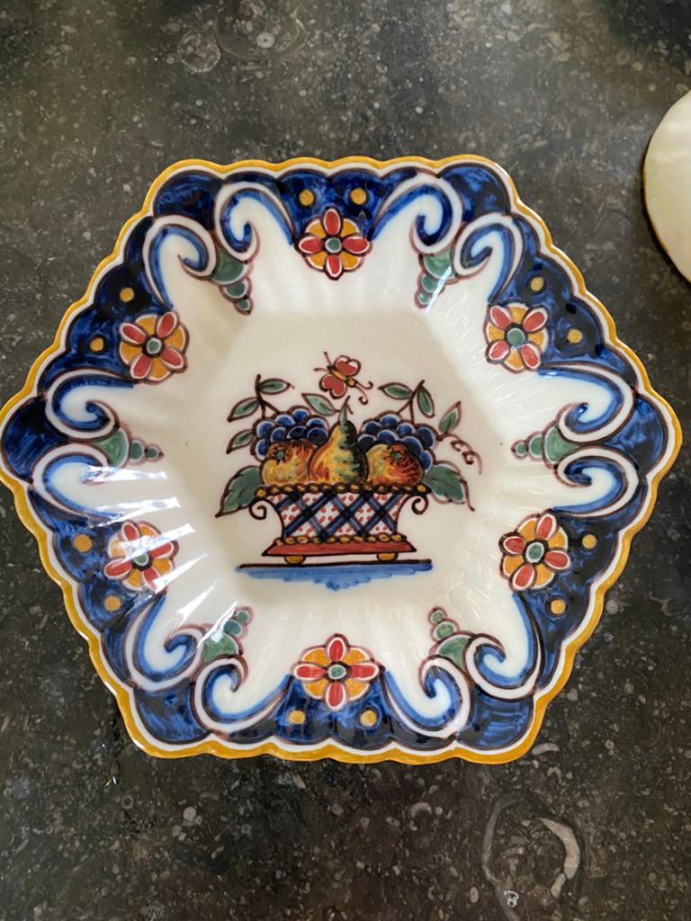 Prachtig Makkumer bordje met fruitmand decoratie, Ophalen of Verzenden