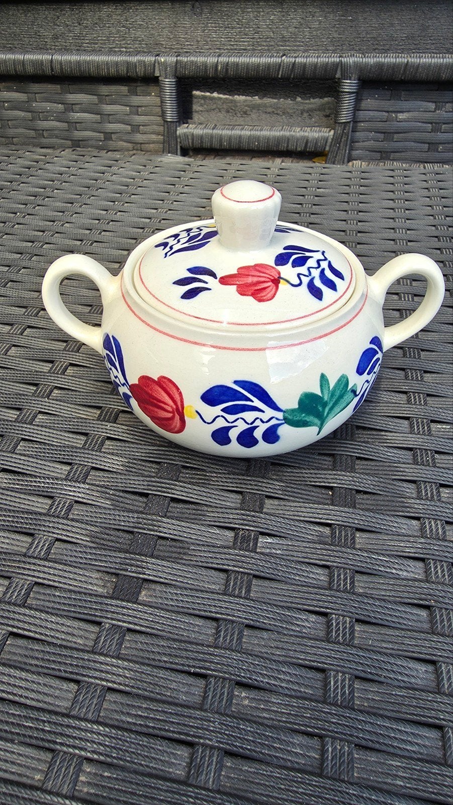 Suikerpot met deksel Boerenbont, Huis en Inrichting, Ophalen of Verzenden, Zo goed als nieuw, Aardewerk, Overige typen