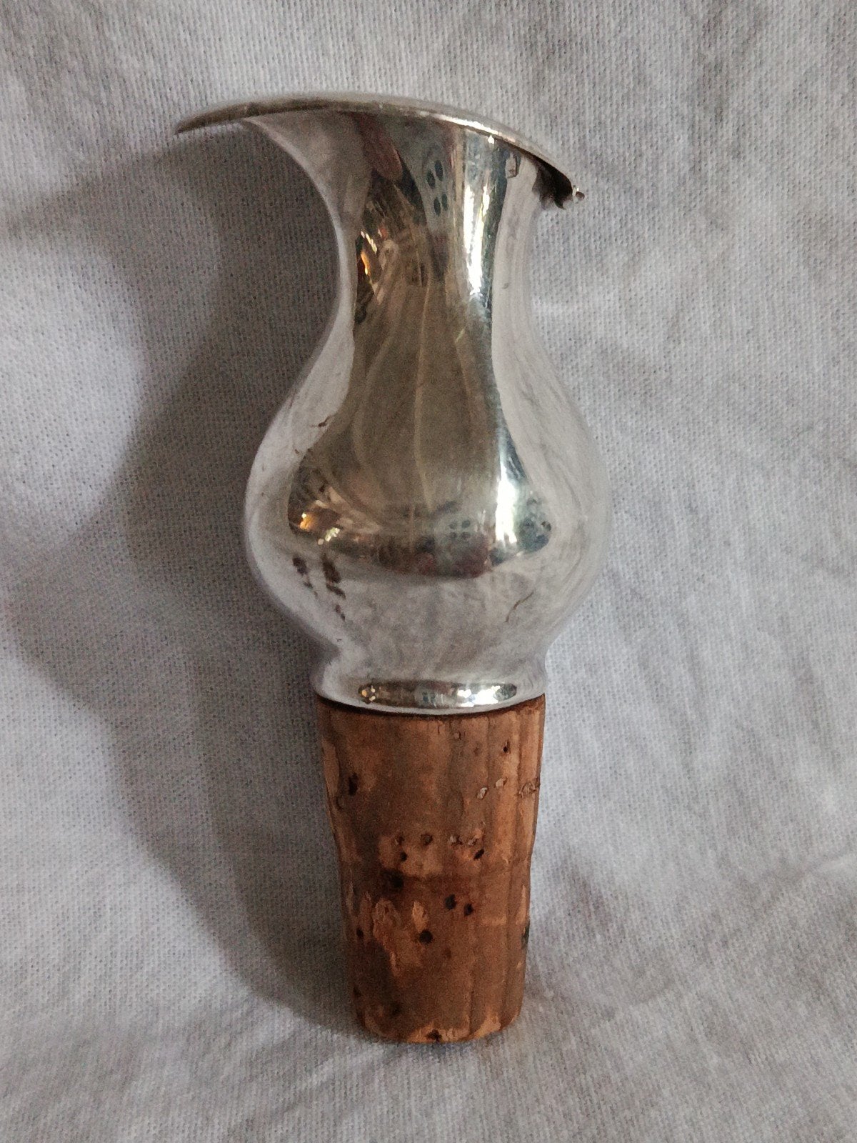 Antieke Verzilverde Schenkdop / Kurk - Jaren '30, Ophalen of Verzenden, Zilver