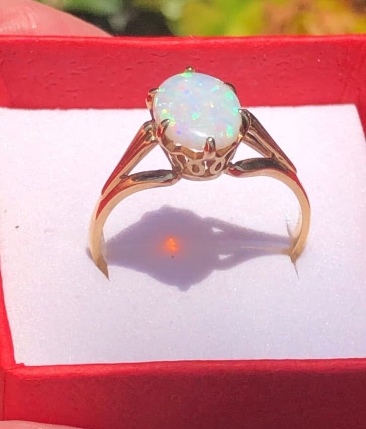 Antieke Opaal Australische Ring 1910 Samuel Jacob, Ophalen, Goud, Ring, Met edelsteen