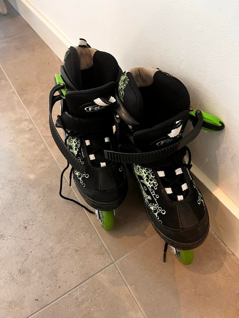 Roller Derby inline rollschaatsen- Zwart/Groen, Kinderen, Inline skates 4 wielen, Ophalen, Overige merken