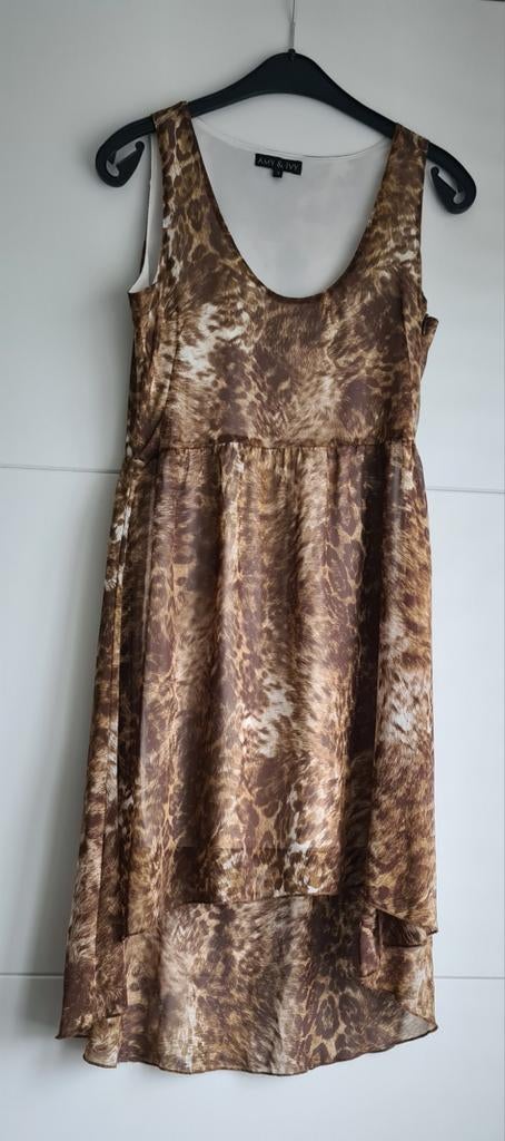 Zomerjurk met luipaardprint, achterkant langer,, Kleding | Dames, Jurken, Ophalen of Verzenden