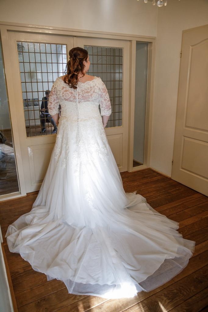 Plussize trouwjurk, Ophalen of Verzenden, Zo goed als nieuw, Wit, Trouwjurk