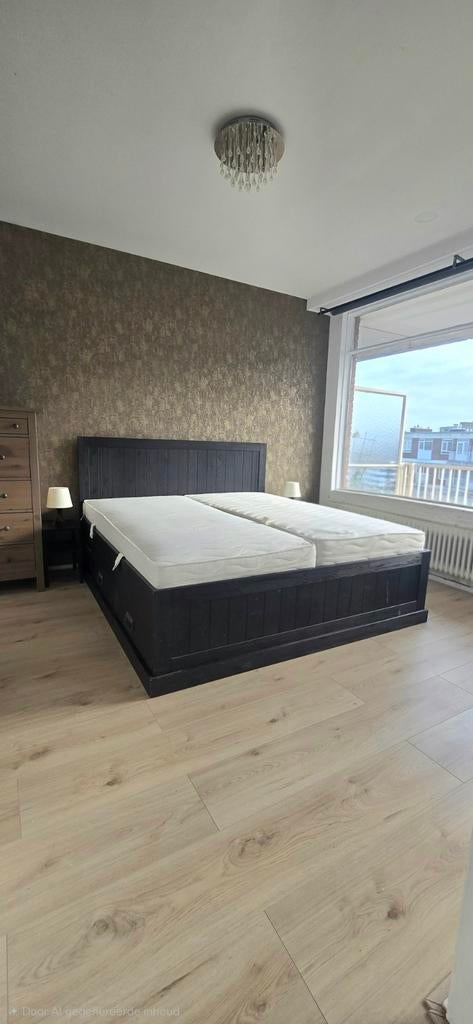 Bed 180x200 IKEA FJELL met opbergruimte onder., Ophalen, Tweepersoons, 180 cm