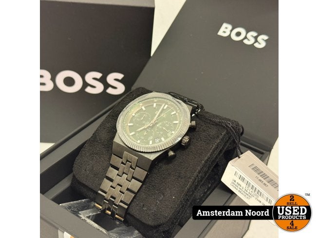 Hugo Boss Candor Prime Chronograph Black/Green (Nieuw), Sieraden, Tassen en Uiterlijk, Hugo Boss, Zo goed als nieuw, Support@hugoboss.com