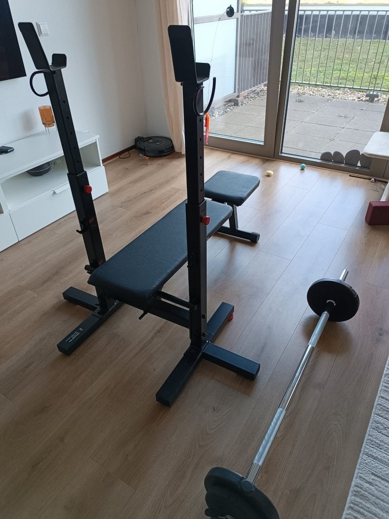 Adjustable Folding Weight Bench  + 30kg Dumbbell Set, Ophalen, Gebruikt, Halterset