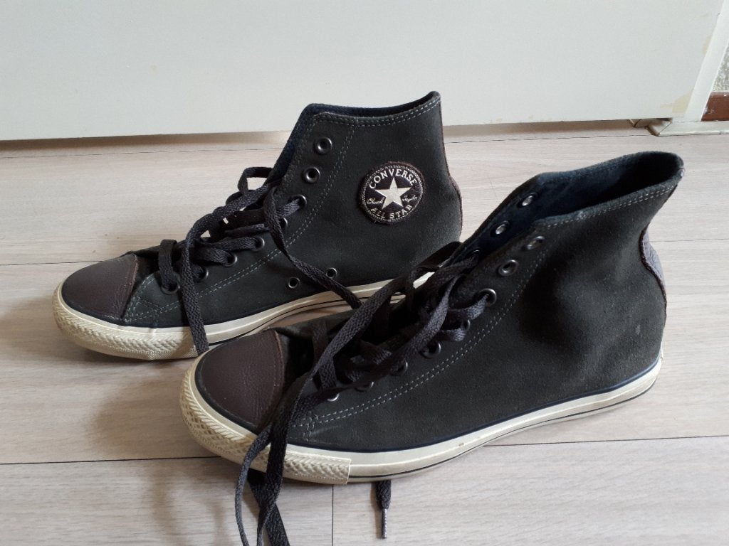 Converse hoge sneakers bruin suède leer, maat 42, Bruin, Ophalen of Verzenden, Converse All Star, Sneakers of Gympen
