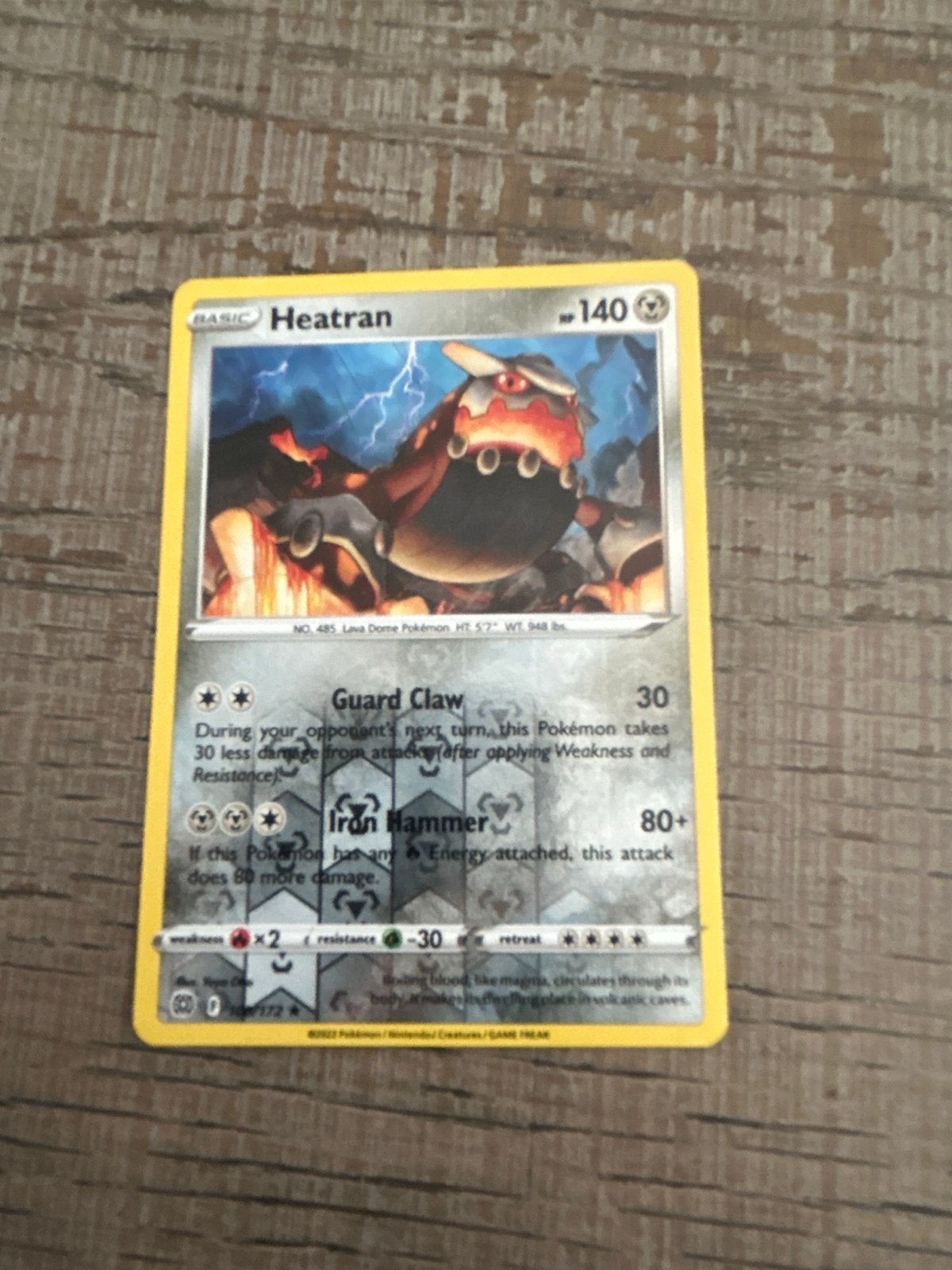 Pokémon Kaart: Heatran (Basic, 140 HP), Ophalen of Verzenden, Zo goed als nieuw, Losse kaart